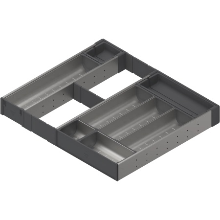 ORGA-LINE, Set combinat sertar lemn, NL=500mm, latime=512mm inox-periat/gri inchis