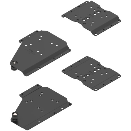 REVEGO duo - Conector tip pocket set, pentru aplicatie fara plinta, otel, prindere cu surub, negru