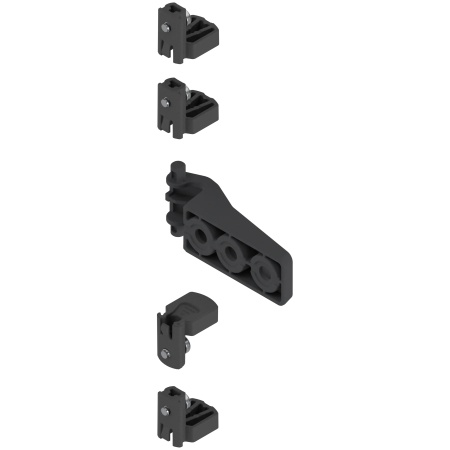REVEGO duo - Element de fixare pentru bagheta de acoperire usa, negru