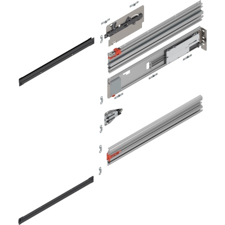 REVEGO uno - Sina de glisare tip pocket (set), NL=800mm, Dreapta +E6/Ev1 natur