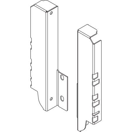 Suport spate sertar, dr+stg pt extragere sub chiuveta C (192mm), gri aluminiu