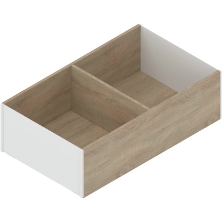 AMBIA-LINE Rama, pt LEGRABOX/MERIVOBOX Extragere cu front inalt, Design de lemn, de la NL=400 mm, Latime=218 mm, Stejar Bard./alb-matase