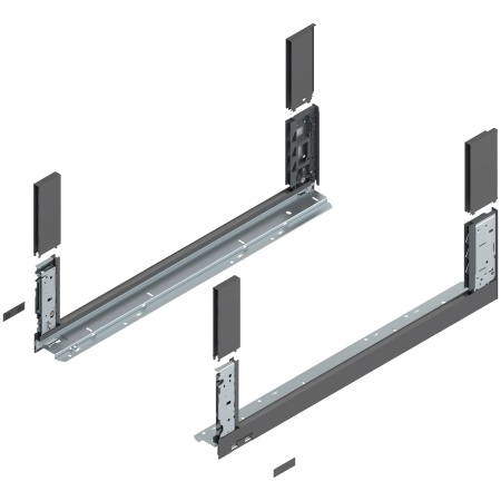 Laterala sertar LEGRABOX C 177 mm, NL=650 mm, dr+stg, free, gri-orion mat