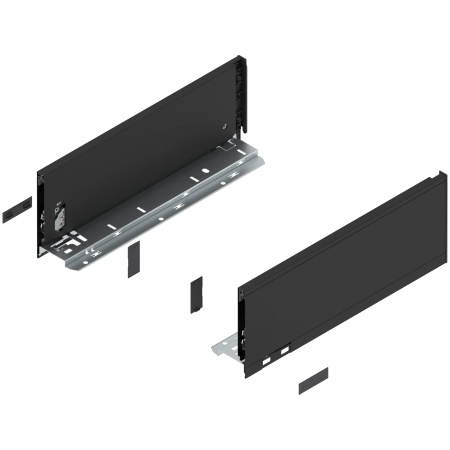 Laterala sertar LEGRABOX K 128.5 mm, NL=350 mm, dr+stg, pure, negru-carbon mat