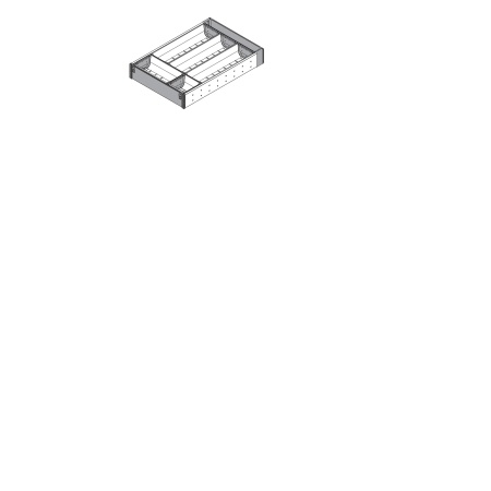 ORGA-LINE, Set casete sertar lemn, NL=450mm, latime=285mm inox-periat/gri inchis