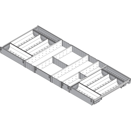 ORGA-LINE, Set casete TANDEMBOX, NL=450mm, KB=1200mm inox-periat/gri inchis