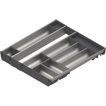 ORGA-LINE, Set casete TANDEMBOX, NL=550mm, KB=550mm inox-periat/gri inchis (ocupare completa)