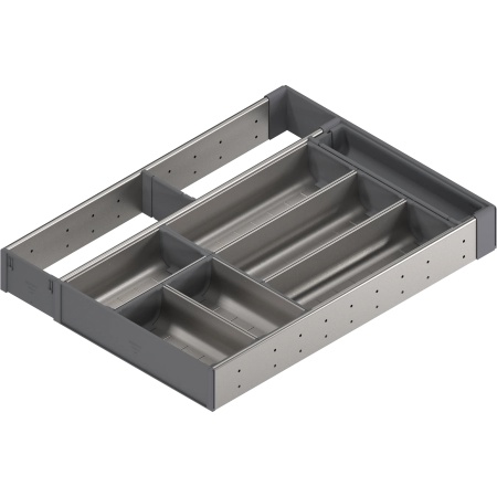 ORGA-LINE, Set combinat sertar lemn, NL=550mm, latime=382mm inox-periat/gri inchis