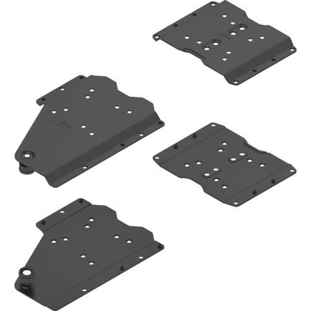REVEGO duo - Conector tip pocket set, pentru aplicatie fara plinta, otel, prindere cu surub, negru
