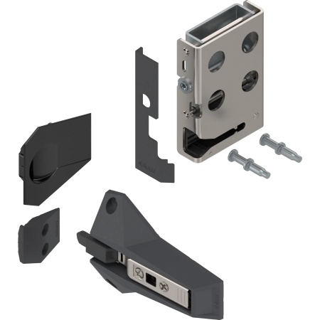 REVEGO duo - Fixare suport mecanism glisare set, pentru usa dubla, dreapta, negru