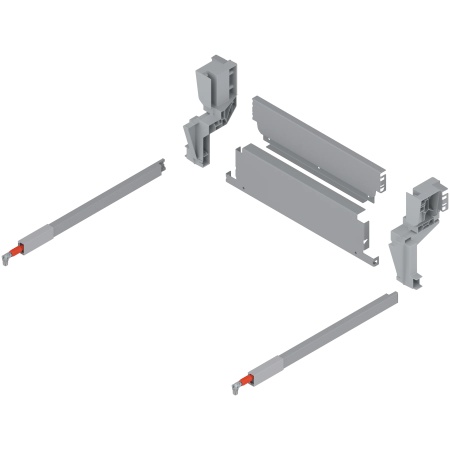 Spate metalic TANDEMBOX pt extragere suspendata cos gunoi, H=96.5mm, LW=410-414mm, culoare gri-alb R9006