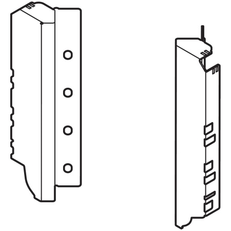 Suport spate sertar, dr+stg pt SPACE CORNER C(192mm), gri aluminiu R9006