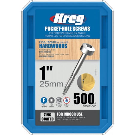 Holtsuruburi KREG® Pocket-Hole, zincate, 25mm, filet fin, cap plat cilndric - 500 bucati