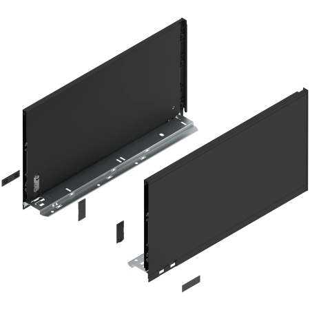 Laterala sertar LEGRABOX F 241 mm, NL=450 mm, dr+stg, pure, negru-carbon mat