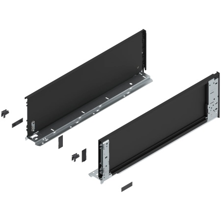 Laterala sertar LEGRABOX interior C 177 mm, NL=550 mm, dr+stg, pure, negru-carbon mat