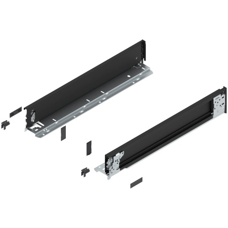 Laterala sertar LEGRABOX interior M 90.5 mm, NL=500 mm, dr+stg, pure, negru-carbon mat