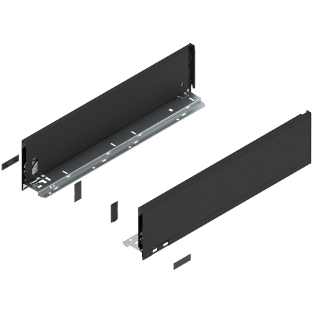 Laterală sertar LEGRABOX K 500 mm, dr+stg, negru carbon mat (K=128,5mm)