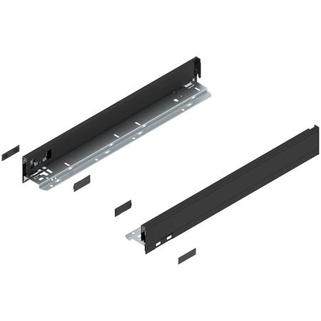 Laterala sertar LEGRABOX N 66.5 mm, NL=500 mm, dr+stg, pure, negru-carbon mat
