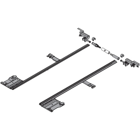 Mecanism stabilizare laterala LEGRABOX, NL=400mm, KB=1400mm, extensie totala, culoare gri inchis R7037