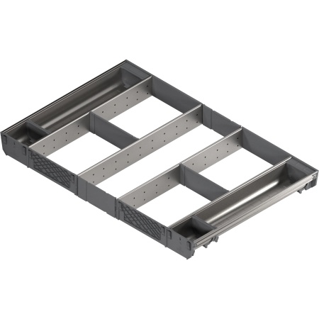ORGA-LINE, Set combinat TANDEMBOX, NL=500mm, KB=800mm inox-periat/gri inchis (ocupare completa)