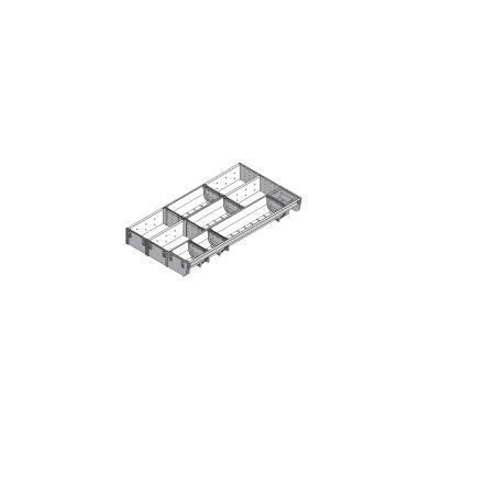 ORGA-LINE, Set combinat TANDEMBOX, NL=550mm, latime=297mm inox-periat/gri inchis