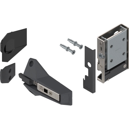 REVEGO duo - Fixare suport mecanism glisare set, pentru usa dubla, stanga, negru