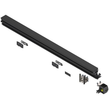REVEGO duo - Suport rulant set, pentru latime interioara de corp in aplicatie: 1250 mm, dreapta, negru
