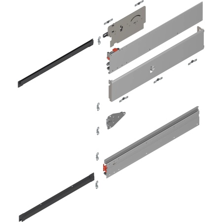 REVEGO uno - Sina de glisare tip pocket (set), NL=450mm, Stanga +E6/Ev1 natur