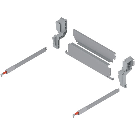 Spate metalic TANDEMBOX pt extragere suspendata cos gunoi, H=96.5mm, LW=460-464mm, culoare gri-alb R9006