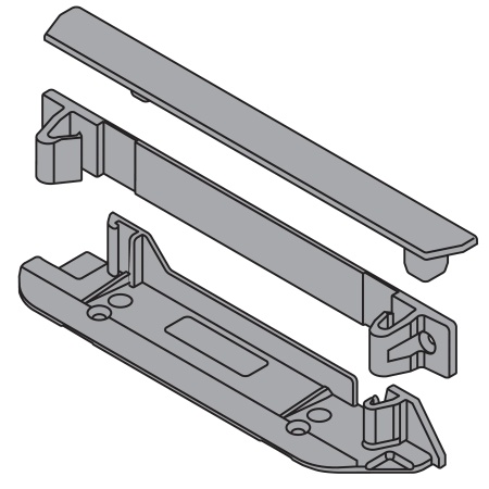 Suport profil portant SERVO-DRIVE vertical jos/spate cu capac acoperire, gri inchis R7037