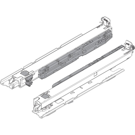 Glisiera MOVENTO cu BLUMOTION S, NL=450, 40kg, Extragere totala, Montare fund corp