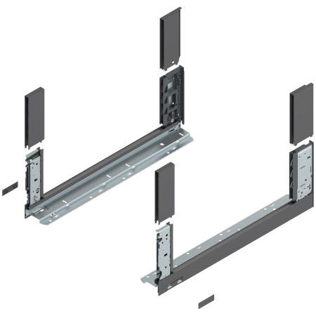 Laterala sertar LEGRABOX C 177 mm, NL=500 mm, dr+stg, free, gri-orion mat