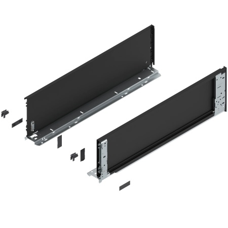 Laterala sertar LEGRABOX interior C 177 mm, NL=600 mm, dr+stg, pure, negru-carbon mat
