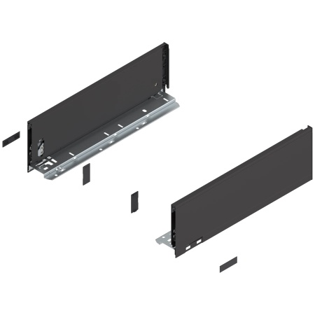 Laterala sertar LEGRABOX K 128.5 mm, NL=400 mm, dr+stg, pure, negru-terra mat