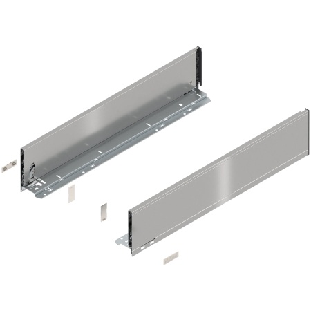 Laterala sertar LEGRABOX K 128.5 mm, NL=600 mm, dr+stg, pure, inox periat-lacuit