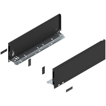 Laterala sertar LEGRABOX K 400 mm, dr+stg, negru-carbon mat (128,5mm)