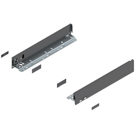 Laterala sertar LEGRABOX N 66.5 mm, NL=400 mm, dr+stg, pure, gri-orion mat