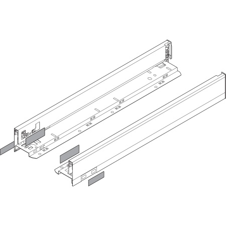 Laterala sertar LEGRABOX N 66.5 mm, NL=550 mm, dr+stg, pure, alb-matase mat