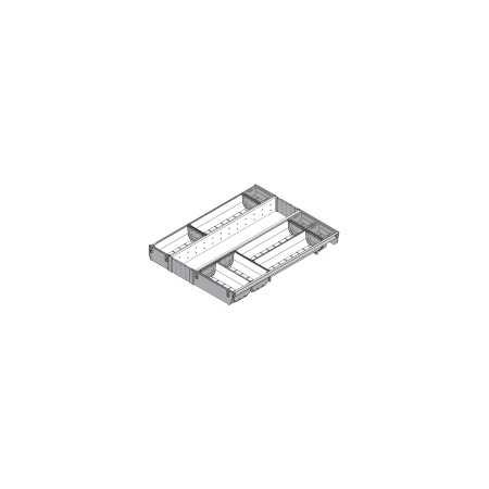 ORGA-LINE, Set casete TANDEMBOX, NL=550mm, KB=500mm inox-periat/gri inchis (ocupare completa)