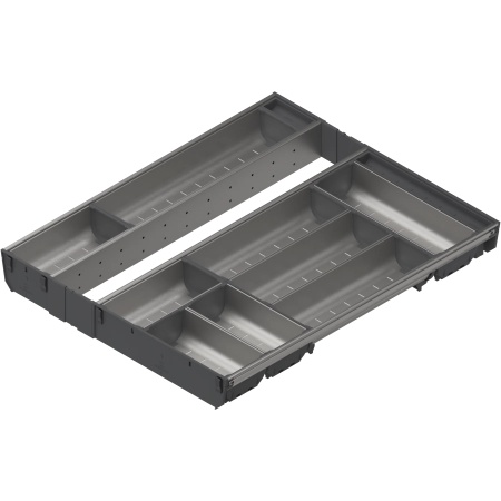 ORGA-LINE, Set casete TANDEMBOX, NL=600mm, KB=550mm inox-periat/gri inchis (ocupare completa)