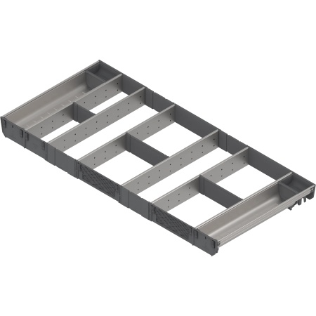 ORGA-LINE, Set combinat TANDEMBOX, NL=450mm, KB=1000mm inox-periat/gri inchis