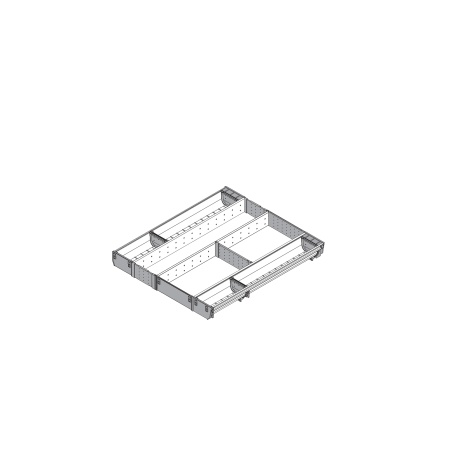 ORGA-LINE, Set combinat TANDEMBOX, NL=600mm, KB=600mm inox-periat/gri inchis (ocupare completa)