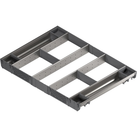 ORGA-LINE Set combinatpt TANDEMBOX L550mm, KB=800mm Inox periat + gri inchis, ocupare completa