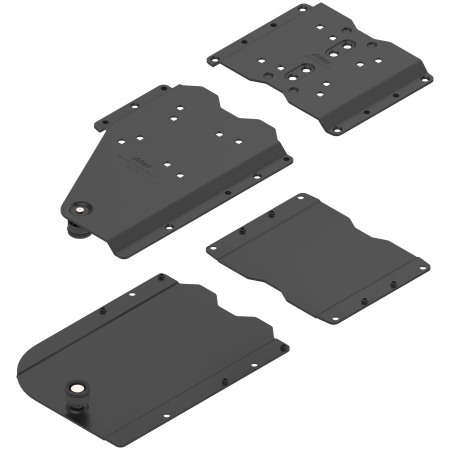 REVEGO duo - Conector tip pocket set, pentru dulap montat pe blatul de lucru, otel, prindere cu surub, dreapta, negru