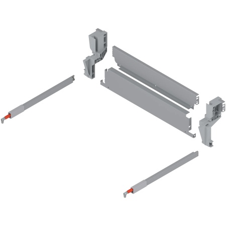 Spate metalic TANDEMBOX pt extragere suspendata cos gunoi, H=96.5mm, LW=560-564mm, Culoare gri-alb R9006