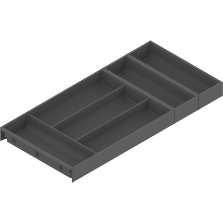 AMBIA-LINE Organizator pt tacamuri, pt LEGRABOX/MERIVOBOX Sertar, Plastic/otel, 6 Compartimente pt tacamuri, NL=650 mm, Latime=300 mm, gri-orion mat