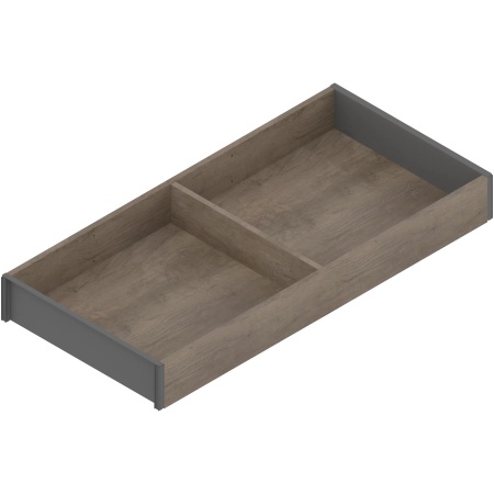 AMBIA-LINE Rama, pt LEGRABOX/MERIVOBOX Sertar, Design de lemn, NL=450 mm, Latime=200 mm, Stejar Nebr./gri-orion