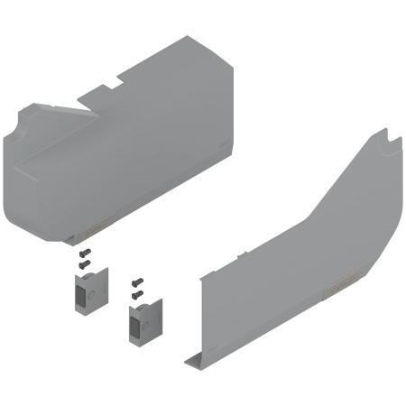 Capac acoperire cu comutator pt AVENTOS HL, dreapta+stanga, montaj in cant, pentru SERVO-DRIVE, gri-deschis/inox-periat