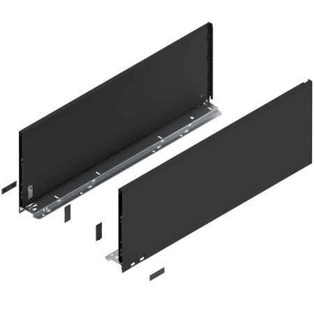 Laterala sertar LEGRABOX F 241 mm, NL=650 mm, dr+stg, pure, negru-carbon mat