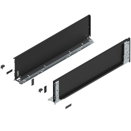 Laterala sertar LEGRABOX interior C 177 mm, NL=650 mm, dr+stg, pure, negru-carbon mat